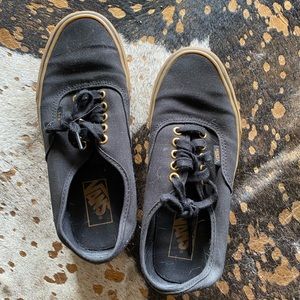 Black Vans with Gum Sole Size 8